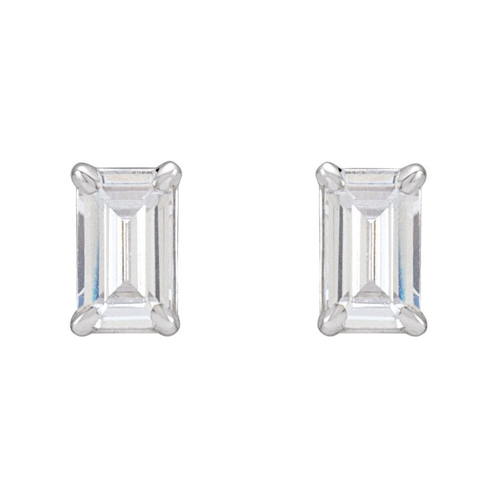 14K Emerald-Cut Lab Grown Diamond Studs