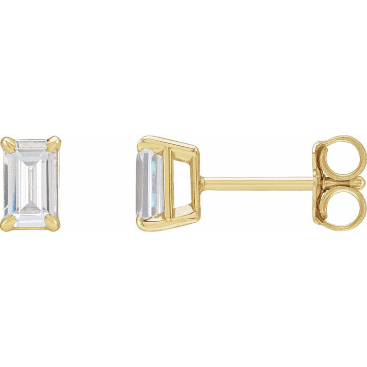 14K Emerald-Cut Lab Grown Diamond Studs