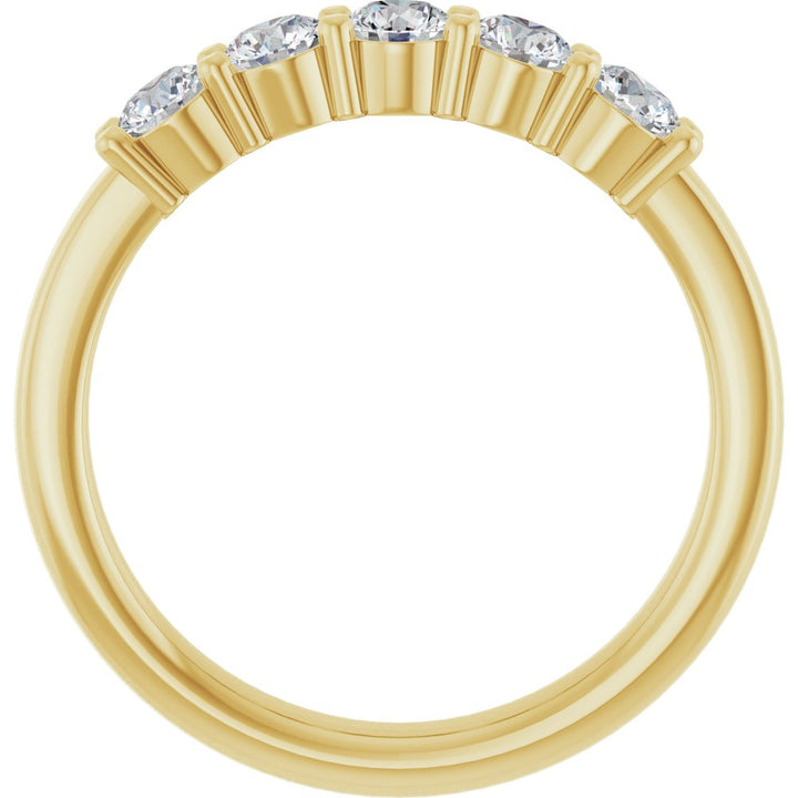 14K Five Stone Diamond Anniversary Band