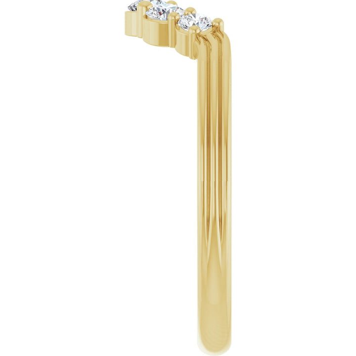 14K Five Stone Diamond Contour Band