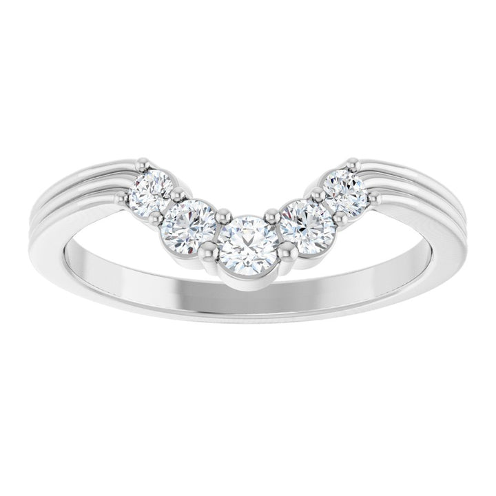 14K Five Stone Diamond Contour Band