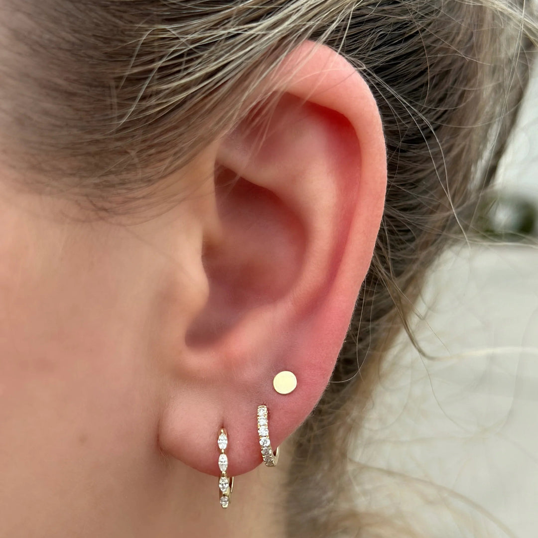 14K Flat Circle Stud