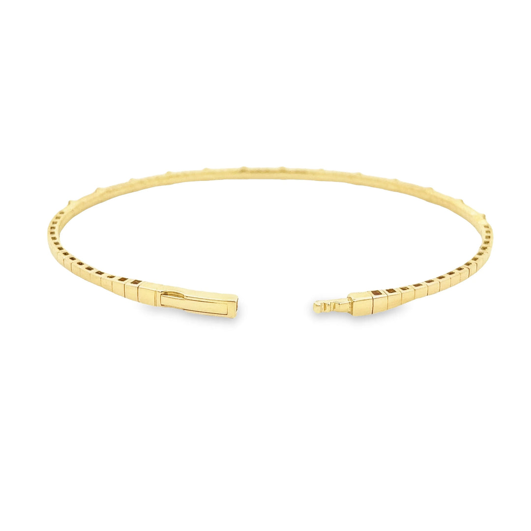 14K Fluted Diamond Flex Bangle