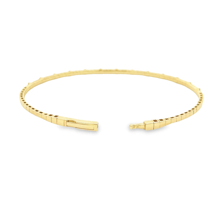 14K Fluted Diamond Flex Bangle