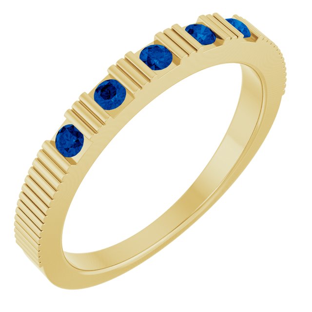 14K Fluted Gemstone Stack Ring