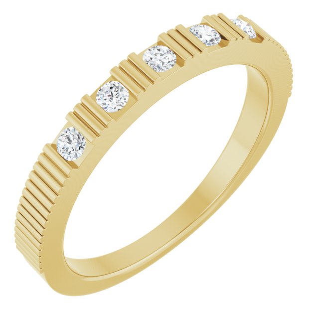 14K Fluted Gemstone Stack Ring