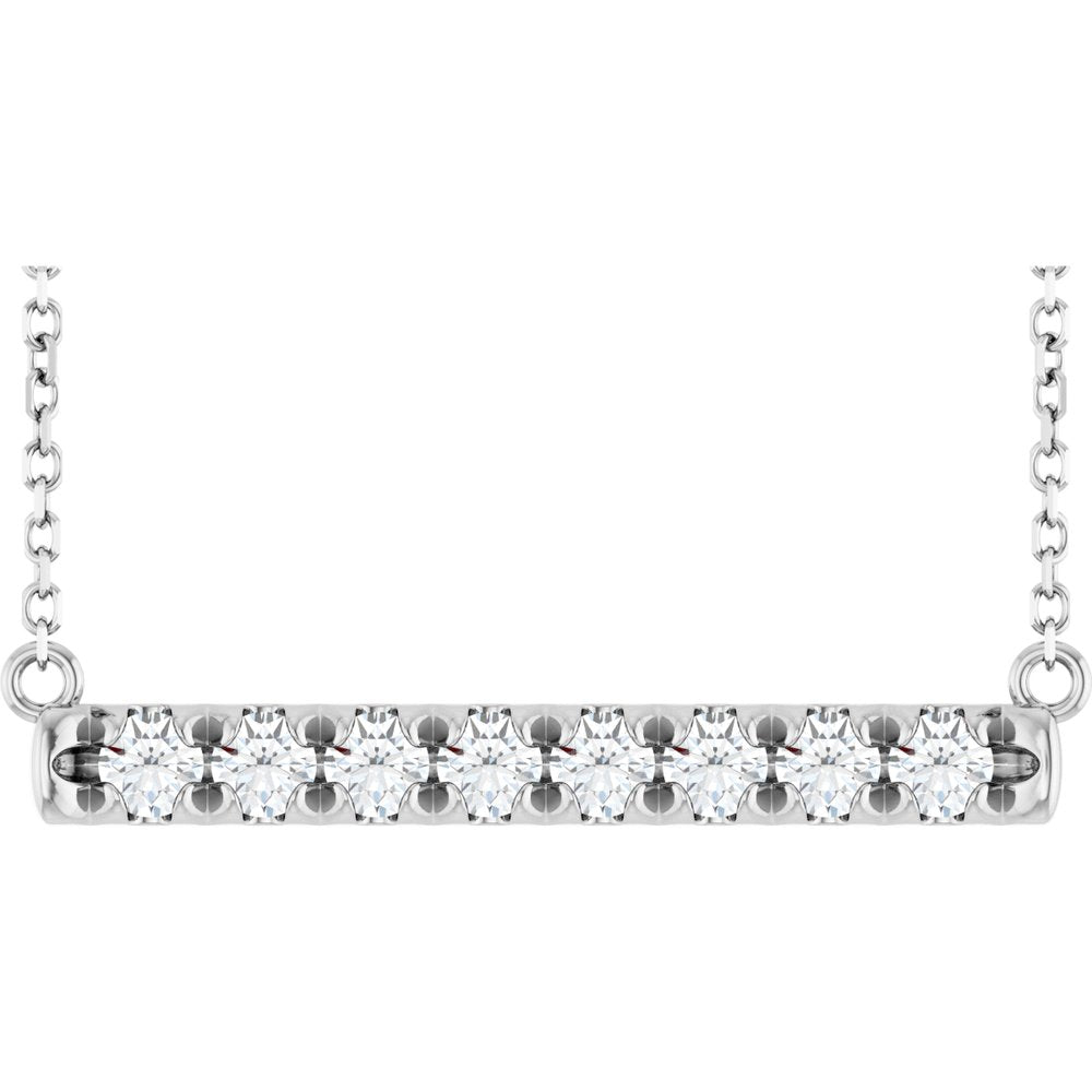 14K French-Set Diamond Bar Necklace-Embark Fine Jewelry