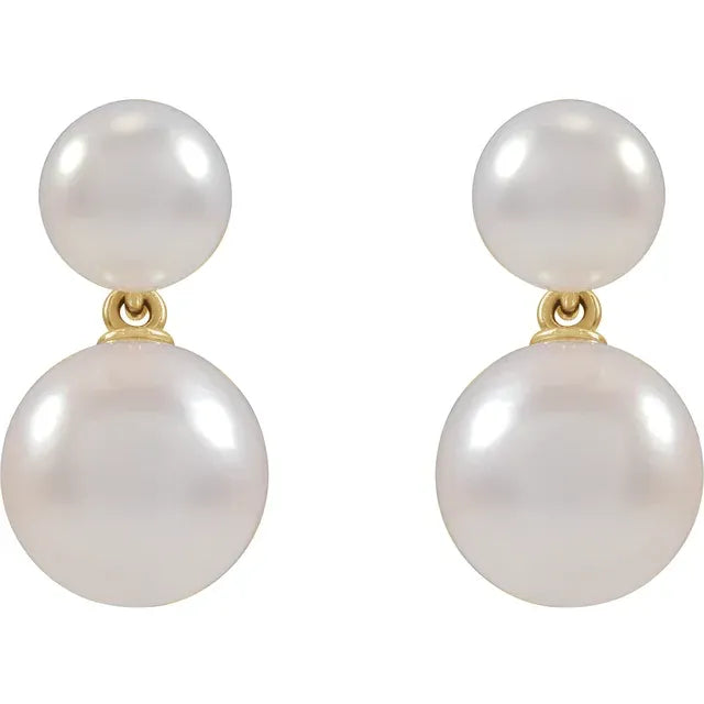 14K Freshwater Pearl Dangle Earrings