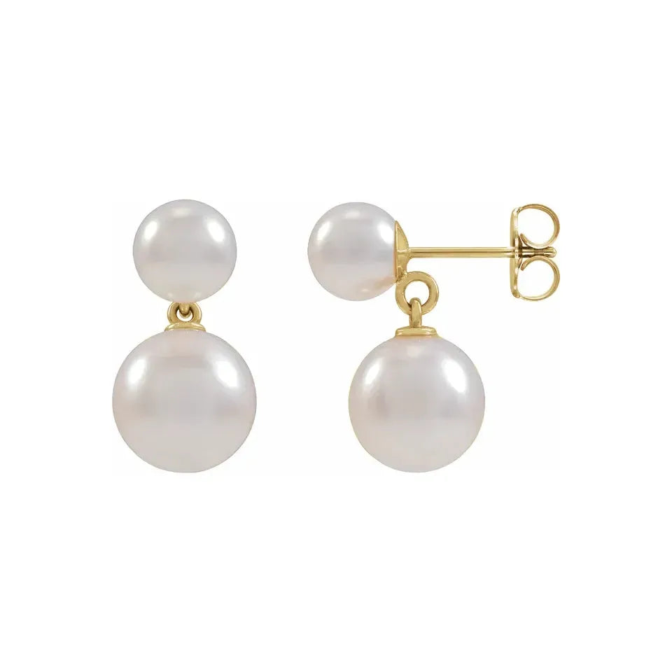14K Freshwater Pearl Dangle Earrings