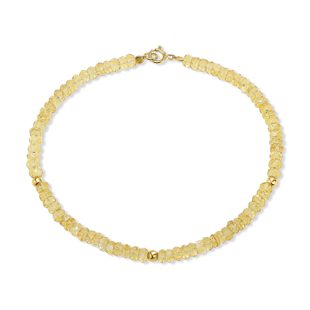 14K Gemstone &amp; Bead Bracelet