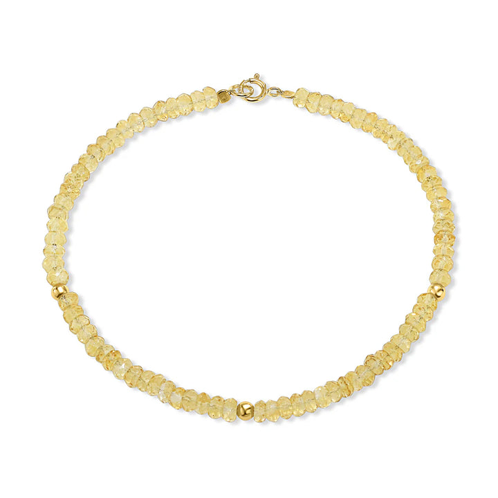 14K Gemstone &amp; Bead Bracelet