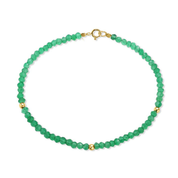 14K Gemstone &amp; Bead Bracelet