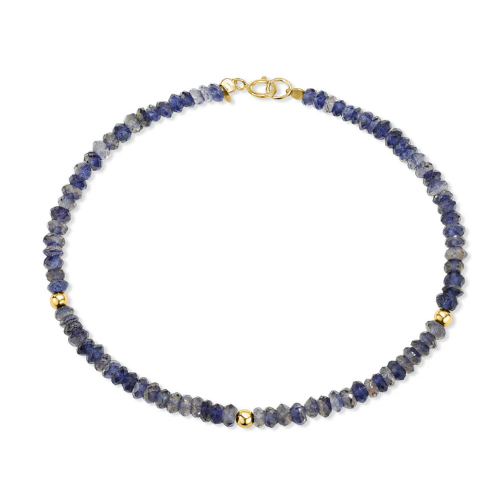 14K Gemstone &amp; Bead Bracelet