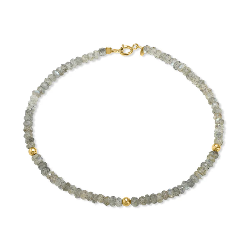 14K Gemstone &amp; Bead Bracelet