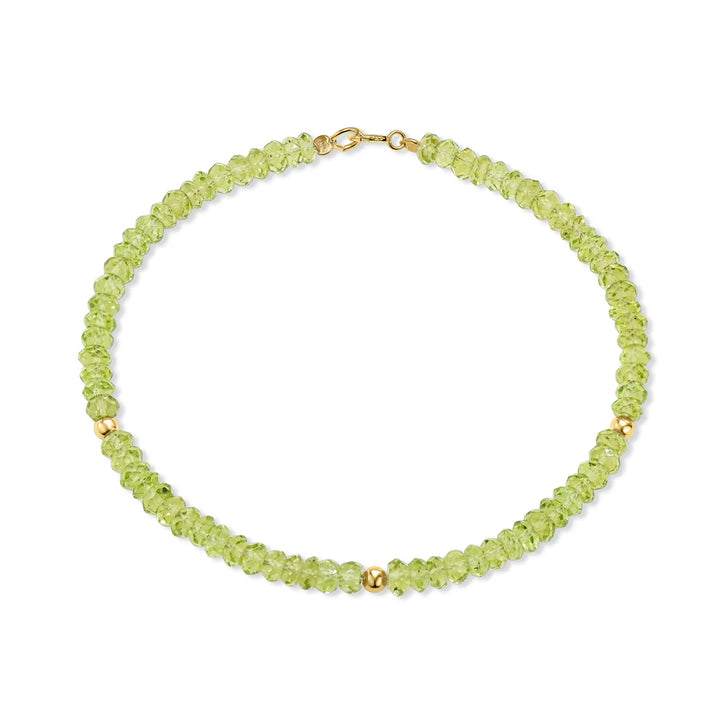 14K Gemstone &amp; Bead Bracelet
