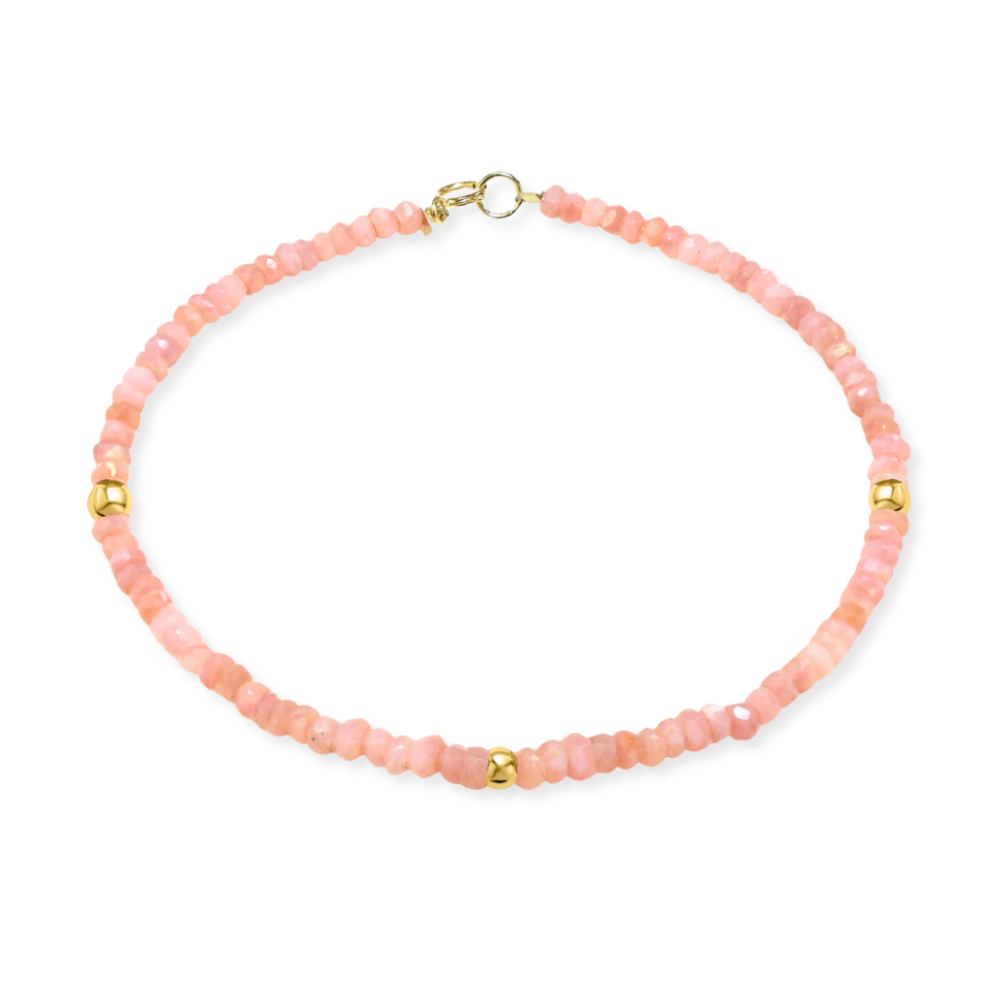 14K Gemstone &amp; Bead Bracelet