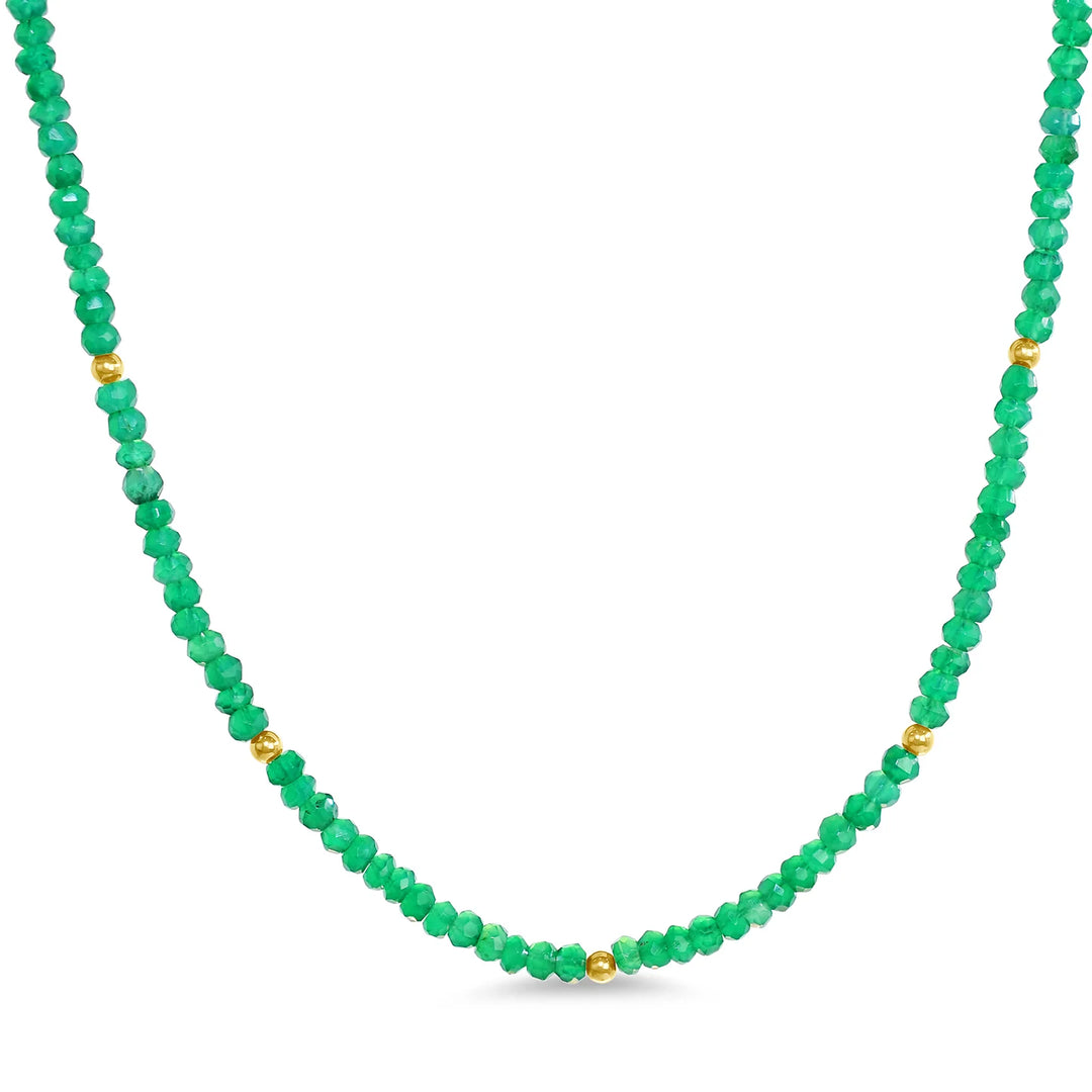 14K Gemstone &amp; Bead Necklace