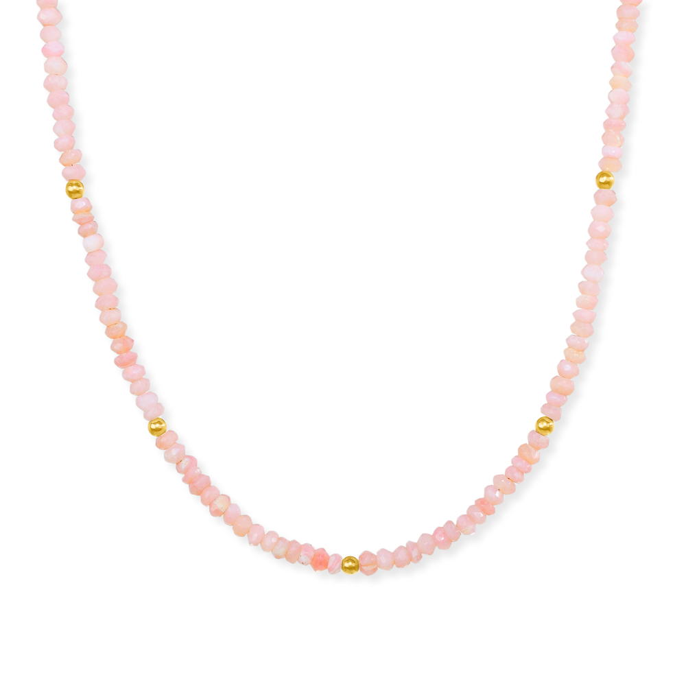 14K Gemstone &amp; Bead Necklace