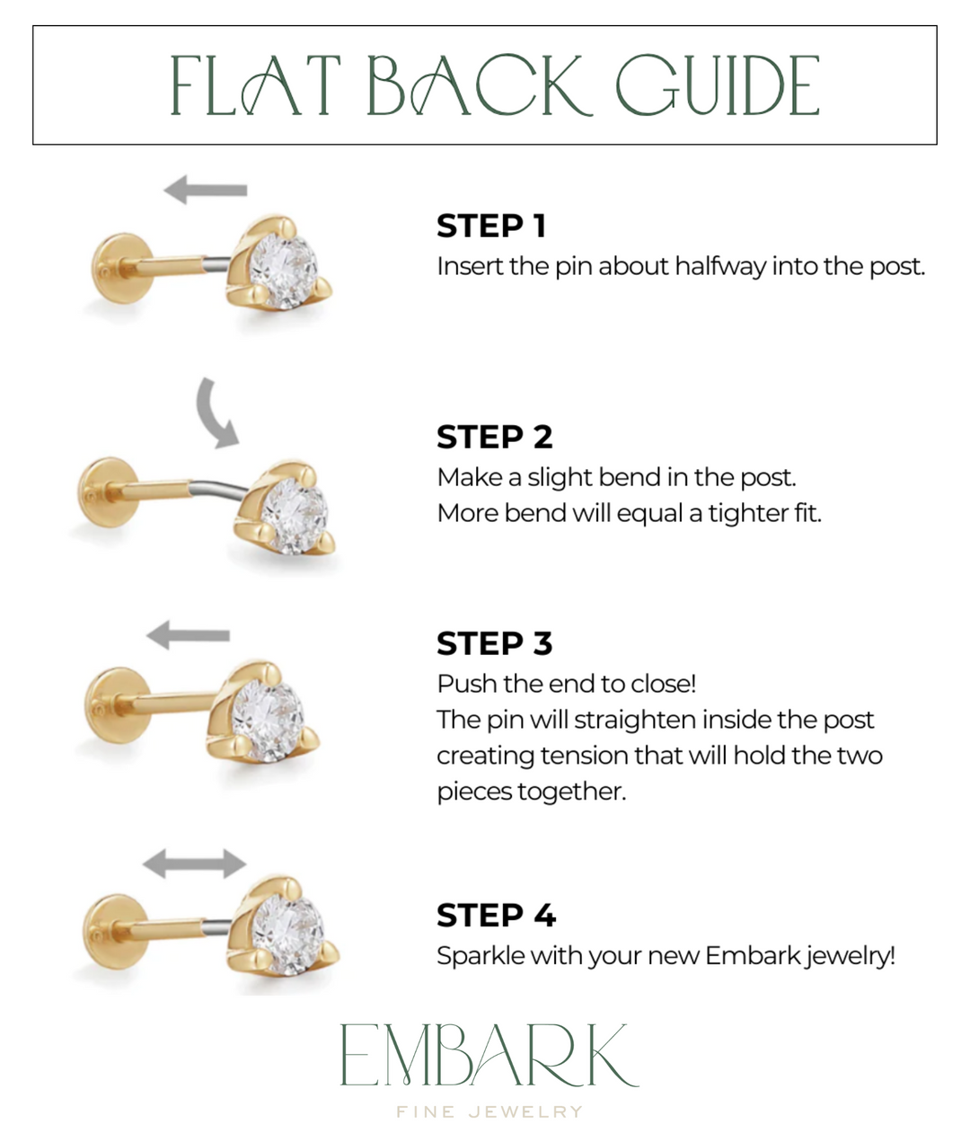Double Bezel CZ Dangle Flat Back Stud