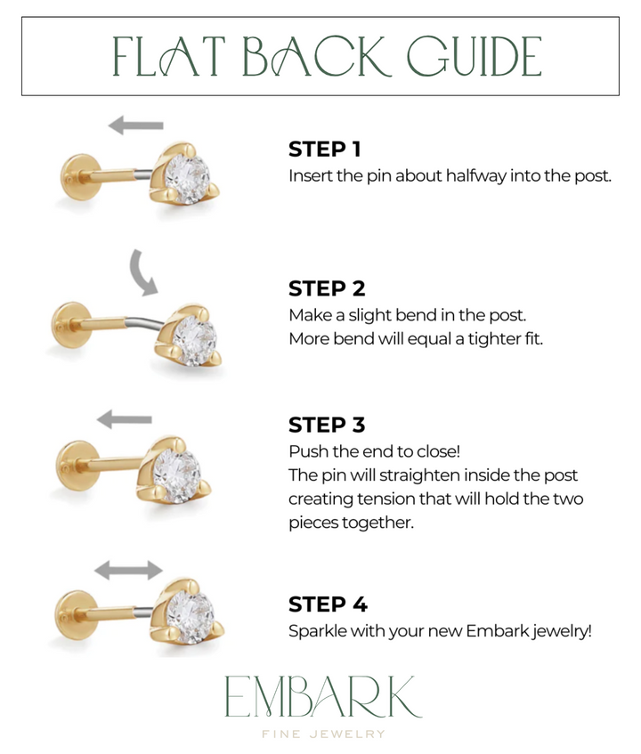 Double Bezel CZ Dangle Flat Back Stud
