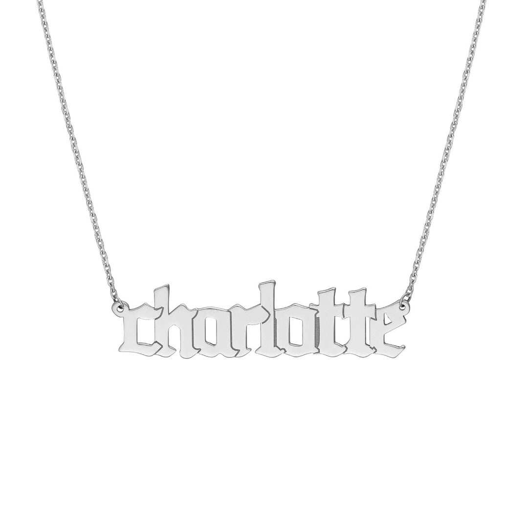 14K Gothic Nameplate Necklace-Embark Fine Jewelry