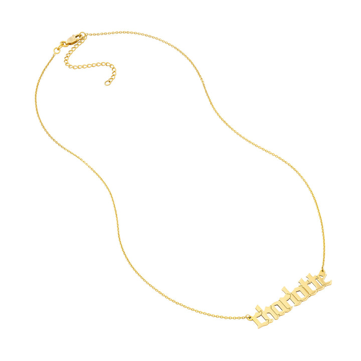 14K Gothic Nameplate Necklace