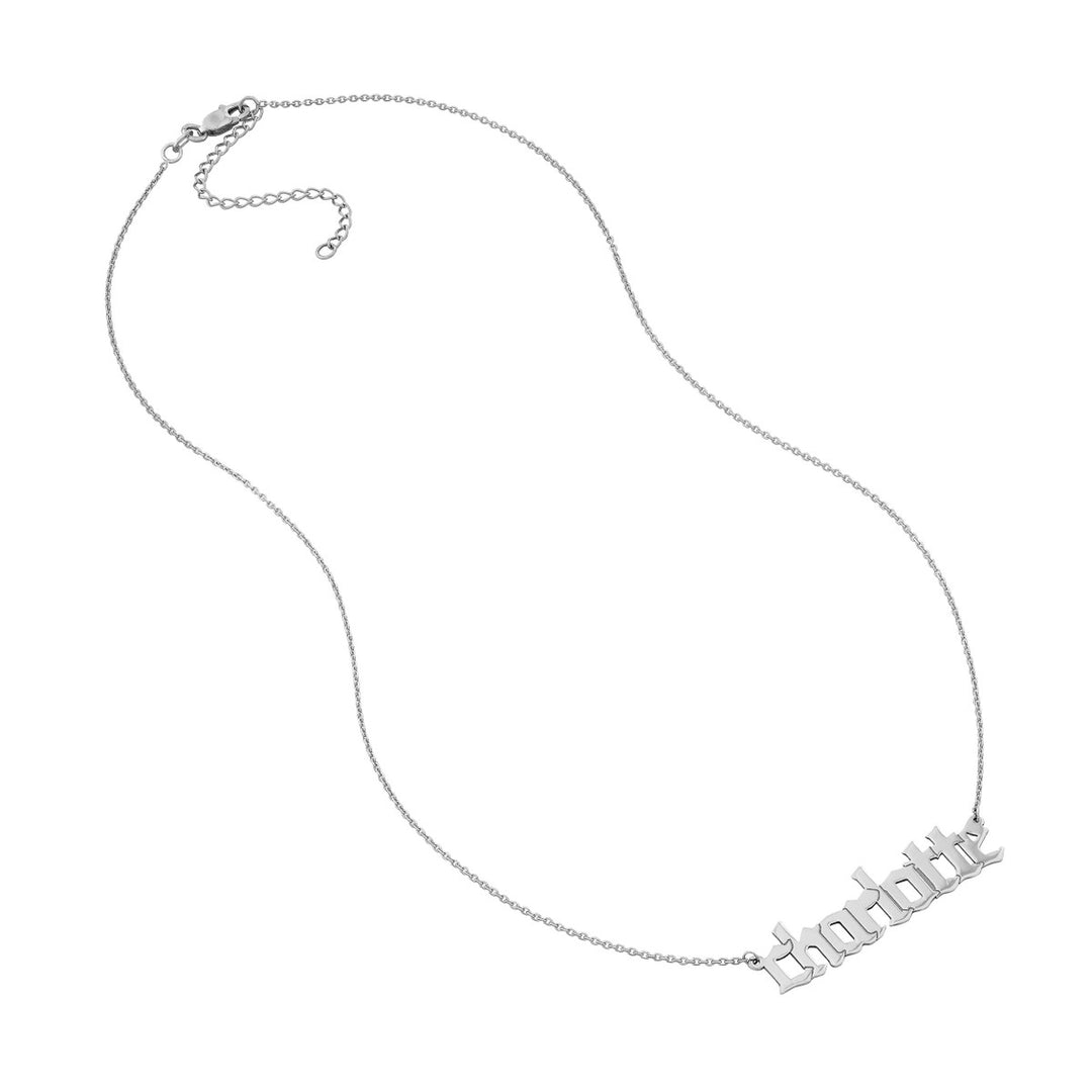 14K Gothic Nameplate Necklace