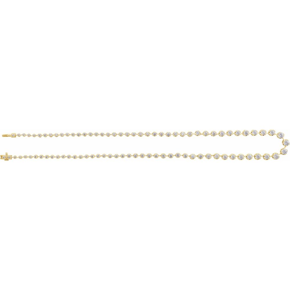 14K Graduated Bubble Bezel Diamond Line Necklace