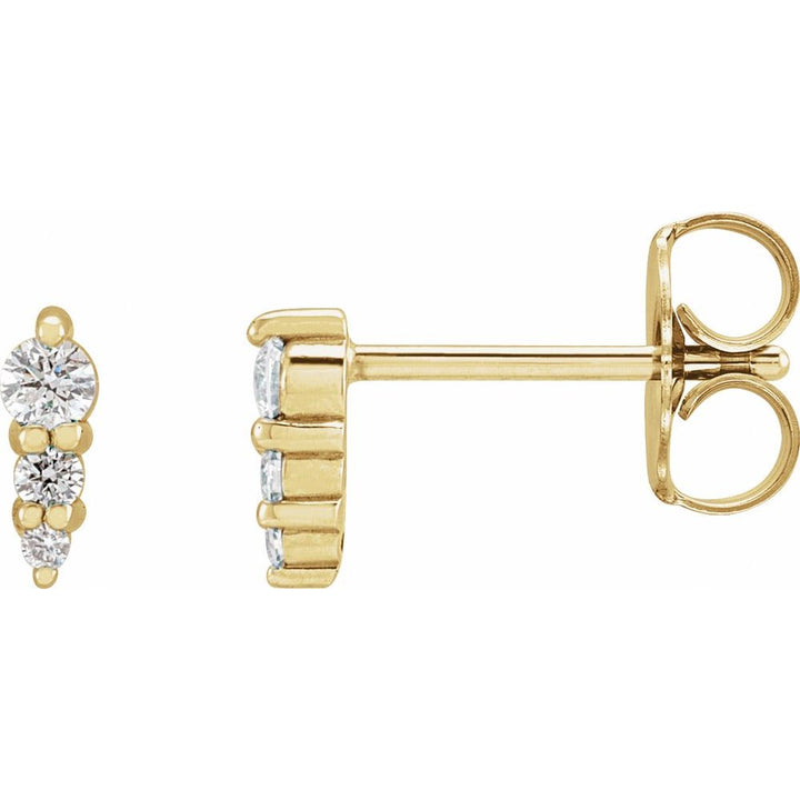 14K Graduating Diamond Trio Stud