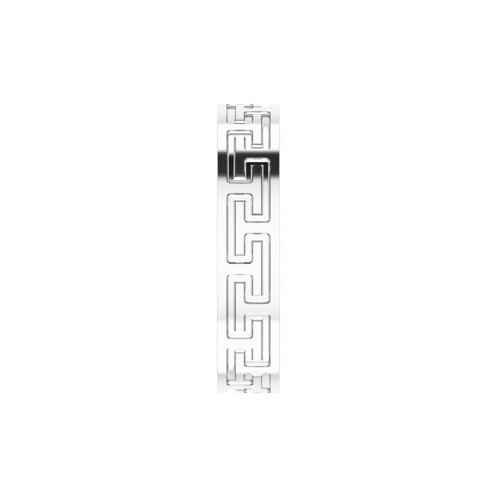 14K Greek Key Flat Band