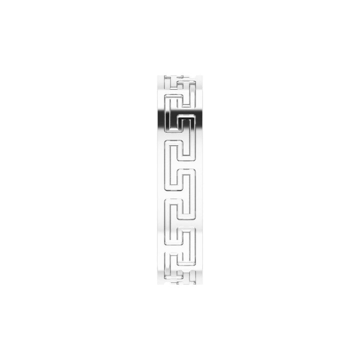 14K Greek Key Flat Band