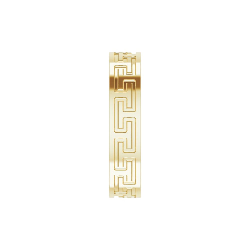 14K Greek Key Flat Band