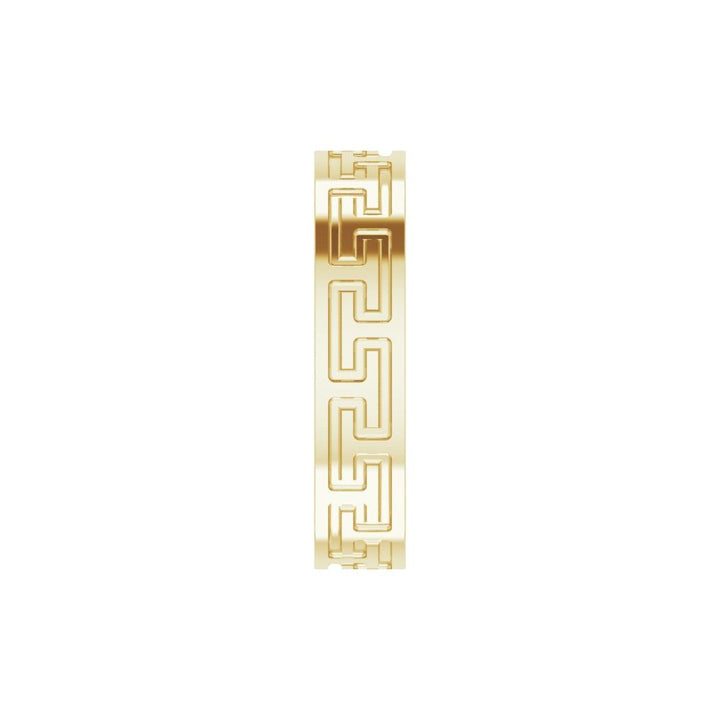 14K Greek Key Flat Band