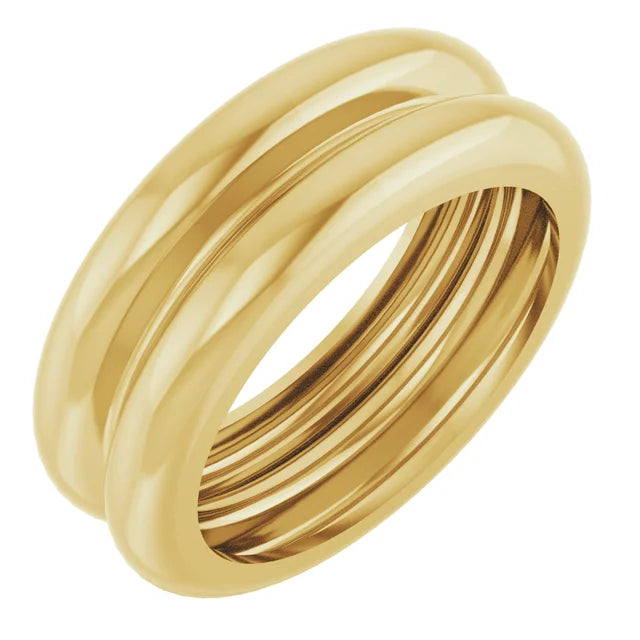 14K Grooved Dome Stackable Ring-Embark Fine Jewelry