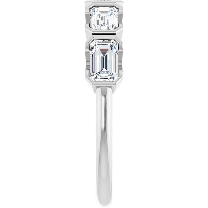 14K Half-Bezel Emerald-Cut Diamond Anniversary Band