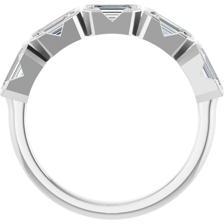 14K Half-Bezel Emerald-Cut Diamond Anniversary Band