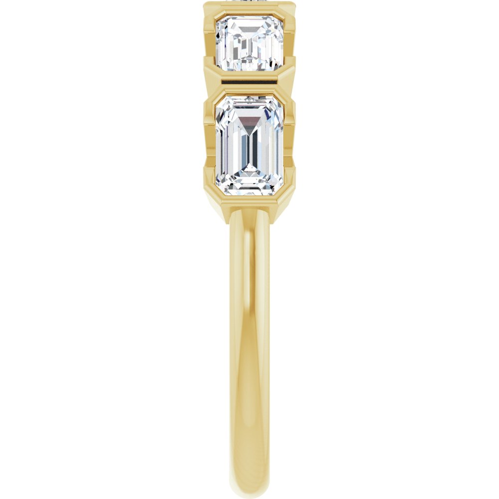 14K Half-Bezel Emerald-Cut Diamond Anniversary Band
