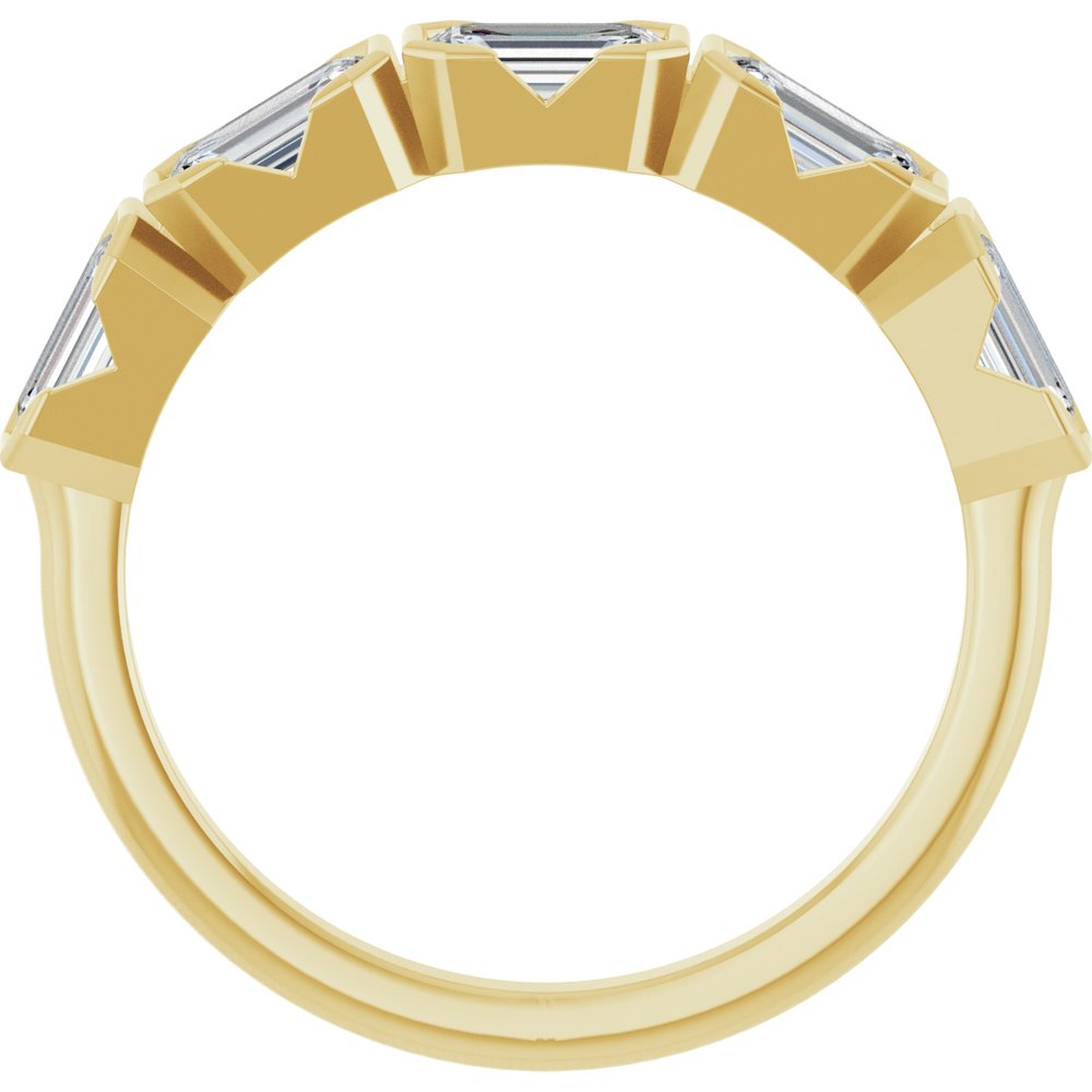 14K Half-Bezel Emerald-Cut Diamond Anniversary Band