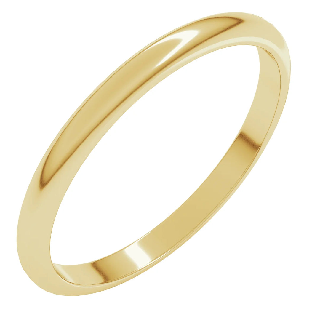 14K Half Round Band