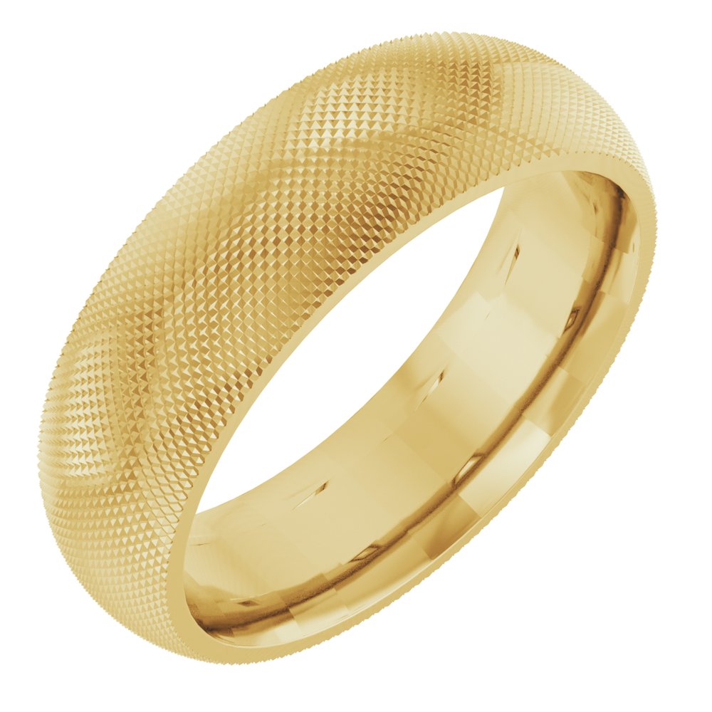 14K Half Round Knurl Design Band-Embark Fine Jewelry