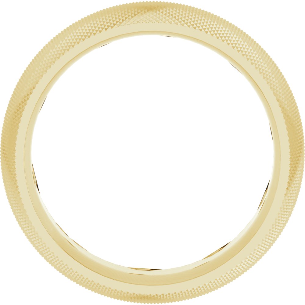 14K Half Round Knurl Design Band