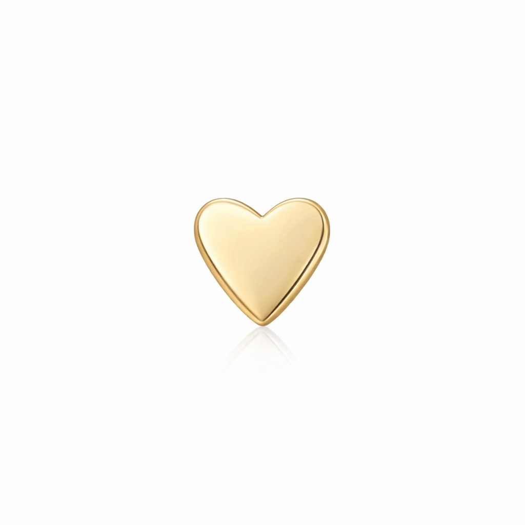 14K Heart Flat Back Stud