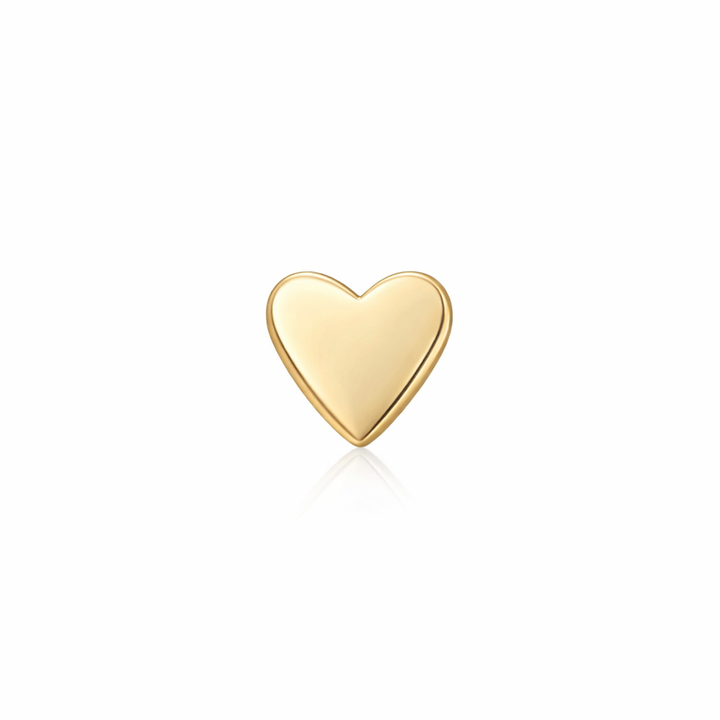 14K Heart Flat Back Stud