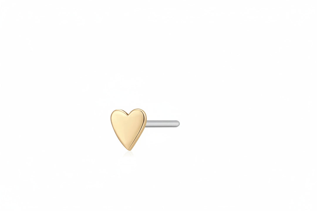 14K Heart Flat Back Stud