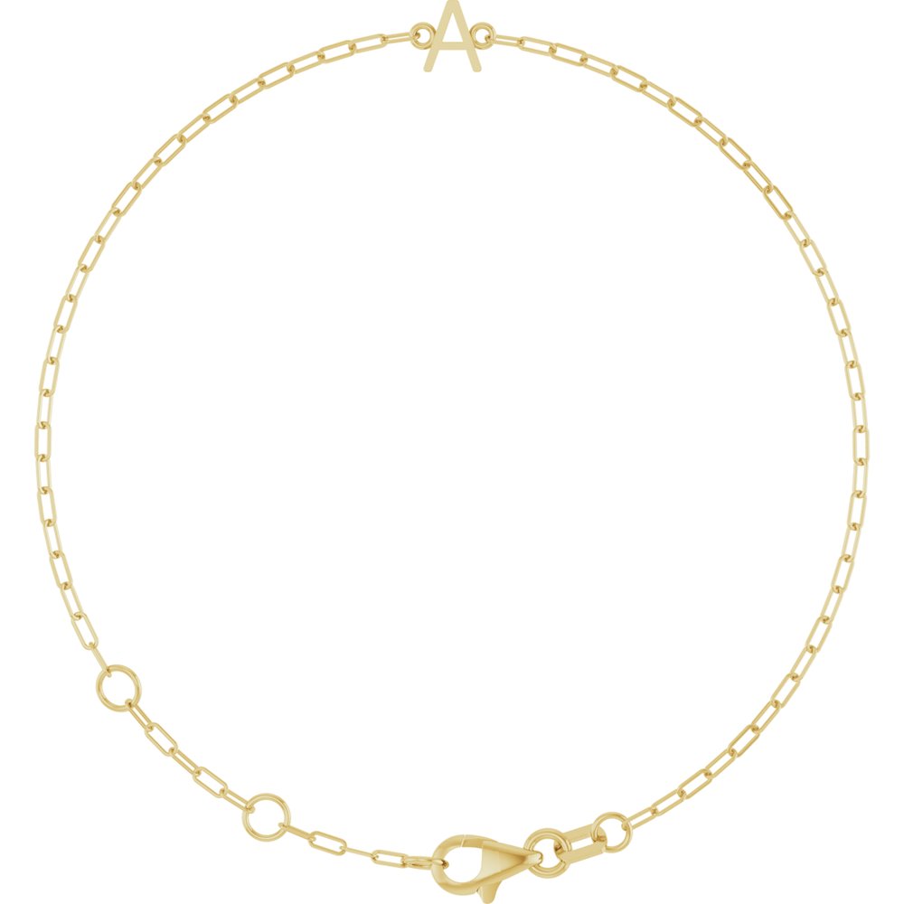14K Initial Chain Bracelet