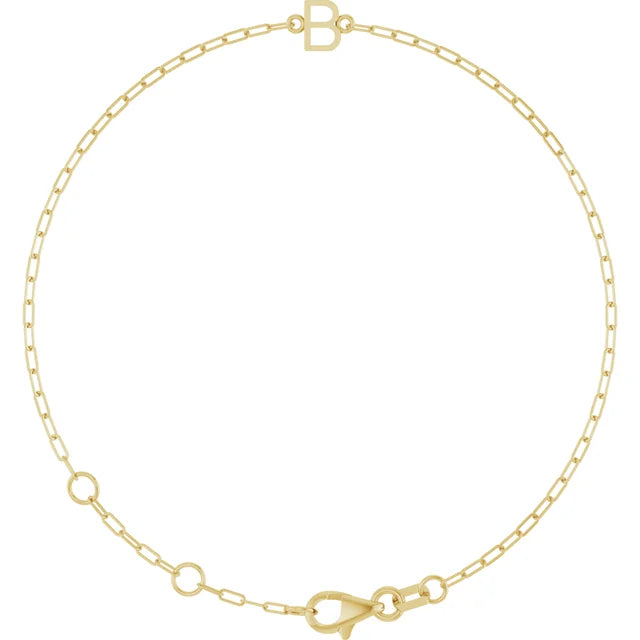 14K Initial Chain Bracelet