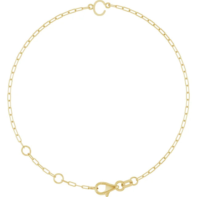 14K Initial Chain Bracelet