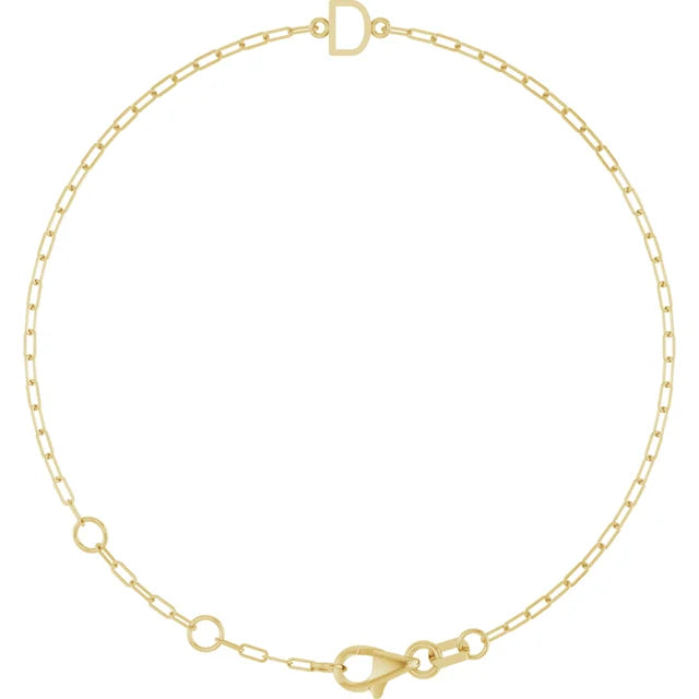 14K Initial Chain Bracelet