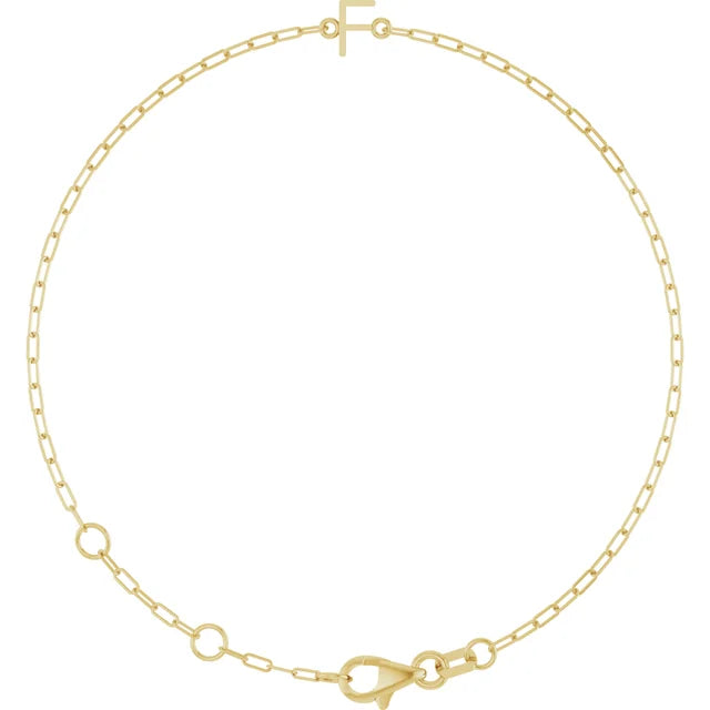 14K Initial Chain Bracelet