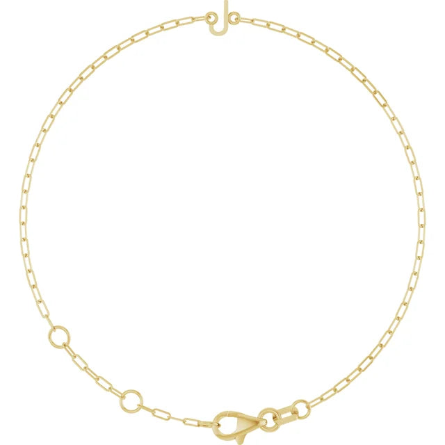 14K Initial Chain Bracelet